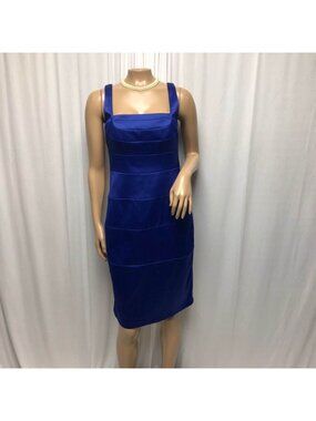 Sangria Signature Dress Womens Size 8 Blue Lined Satin Look Formal Evening NEW